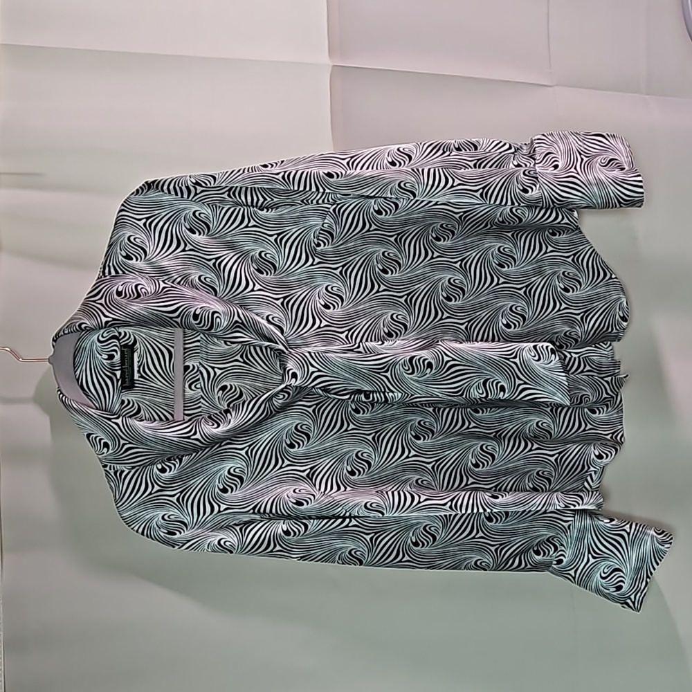 Harve Benard Zebra Swirl Blouse Sz L